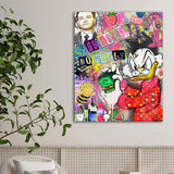 Scrooge Duck Motivations Wandbild mit Leonardo di Caprio