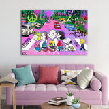 Leinwandbild Pink Popart für Wohnzommer