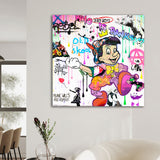 Leinwand Bild Banksy mit Pinocchio