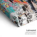 Rise and Shine – Leinwand-Qualitätsdetail mit 300 g/m² Premium-Leinwand und feiner matter Leinwandstruktur