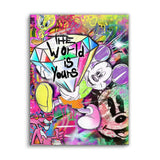 Leinwandbild Micky Mouse hält einen großen Diamanten