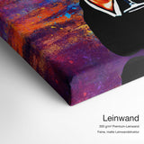 Cheers Leo – Qualitätsdetail Leinwand: 300 g/m² Premium-Leinwand, feine matte Leinwandstruktur
