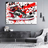 Nike Air Jordan rot schwarz auf Leinwand