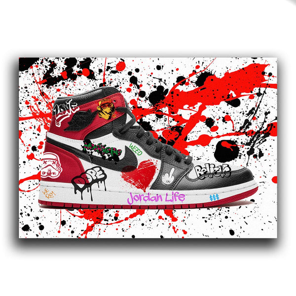 Nike Air Jordan Sneaker red weiß Leinwand 