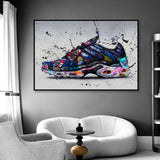 Air Max mit Graffiti angemalt – Air Max 2 Leinwandbild fürs Wohnzimmer