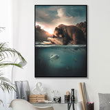 Braunbär jagt Fische in der Wildnis