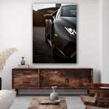 Vorderansicht mattschwarzer Lamborghini Aventador