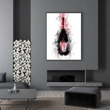 Champagne Dom Perignon Flasche auf Leinwand