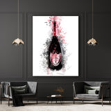 Champagne Dom Perignon Flasche auf Leinwand