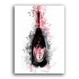 rosa schwarze Dom Perignon Champagne Flasche auf Leinwand