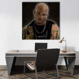 Portrait vom US Rapper DMX im PopArt Style mit leuchtender Umrandung