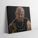 Portrait vom US Rapper DMX im PopArt Style mit leuchtender Umrandung