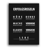 Regeln für erfolgreiches Leben zur täglichen Visualisierung auf einem Wandbild