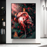 Papageien und Flamingos in der Wildnis