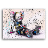 Wandbild sitzender Kaws im Graffiti Style