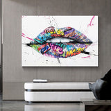 PopArt Graffiti Lippen Wandbild