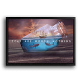 Wandbild mit Spruch: Ideen sind nutzlos solange sie nicht umgesetzt werden