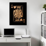Leinwandmotiv goldene Skatkarte Herz König