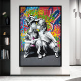 Street Art Banksy Motiv Wandbild fürs wohnzimmer