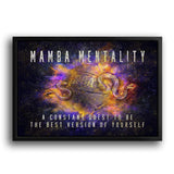 NBA Basketball und Kobe Bryant auf Leinwand mit schwarzem Bilderrahmen