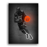 Kobe Bryant von den Lakers dribbelt mit einem Basketball