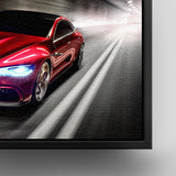 Nahaufnahme von rotem Mercedes Benz auf Leinwand
