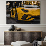 Vorderansicht von einem gelben Lamborghini Aventador
