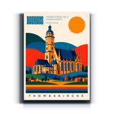 Bauhaus Wandbild Thomaskirche Leipzig auf Leinwand – Frontansicht
