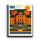 Bauhaus Wandbild Würzburg Residenz auf Leinwand – Frontansicht