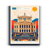 Bauhaus Wandbild Alte Oper Frankfurt auf Leinwand – Frontansicht
