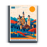 Bauhaus Wandbild Schloss Neuschwanstein auf Leinwand – Frontansicht