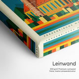 Bauhaus Wandbild Frauenkirche München auf Leinwand – Eckansicht
