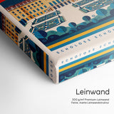 Eckansicht Leinwand Bauhaus Schloss Schönbrunn Wien in kräftigen Bauhaus-Farben