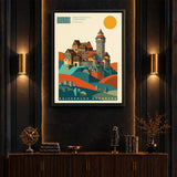 Bauhaus Kaiserburg Nürnberg Wandbild im Wohnzimmer über dem Sofa
