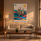 Bauhaus Wandbild Schloss Neuschwanstein im Wohnzimmer