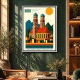 Bauhaus Wandbild Frauenkirche München im Wohnzimmer