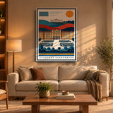 Bauhaus Schloss Schönbrunn Wandbild im Wohnzimmer über dem Sofa