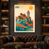Bauhaus Kaiserburg Nürnberg Wandbild im modernen Wohnzimmer