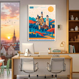 Bauhaus Wandbild Schloss Neuschwanstein im Büro