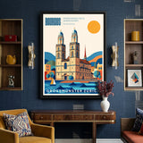 Bauhaus Wandbild Grossmünster Zürich im Wohnraum