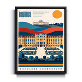 Bauhaus Schloss Schönbrunn Leinwand mit schwarzem Rahmen