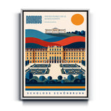 Bauhaus Schloss Schönbrunn Leinwand mit weißem Rahmen