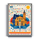 Bauhaus Nikolaikirche Leipzig Leinwand mit weißem Rahmen