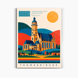Bauhaus Wandbild Thomaskirche Leipzig auf Acrylglas – Frontansicht