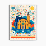 Bauhaus Nikolaikirche Leipzig als Wandbild auf Acrylglas, Vorderansicht