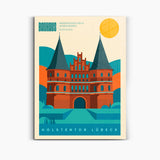Bauhaus Holstentor Lübeck als Wandbild auf Acrylglas, Vorderansicht