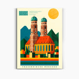 Bauhaus Wandbild Frauenkirche München auf Acrylglas – Frontansicht