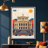 Bauhaus Wandbild Alte Oper Frankfurt auf Acrylglas im Schlafzimmer