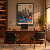 Bauhaus Wandbild Schloss Neuschwanstein auf Acrylglas im Büro
