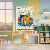 Bauhaus Nikolaikirche Leipzig Wandbild im modernen Arbeitszimmer